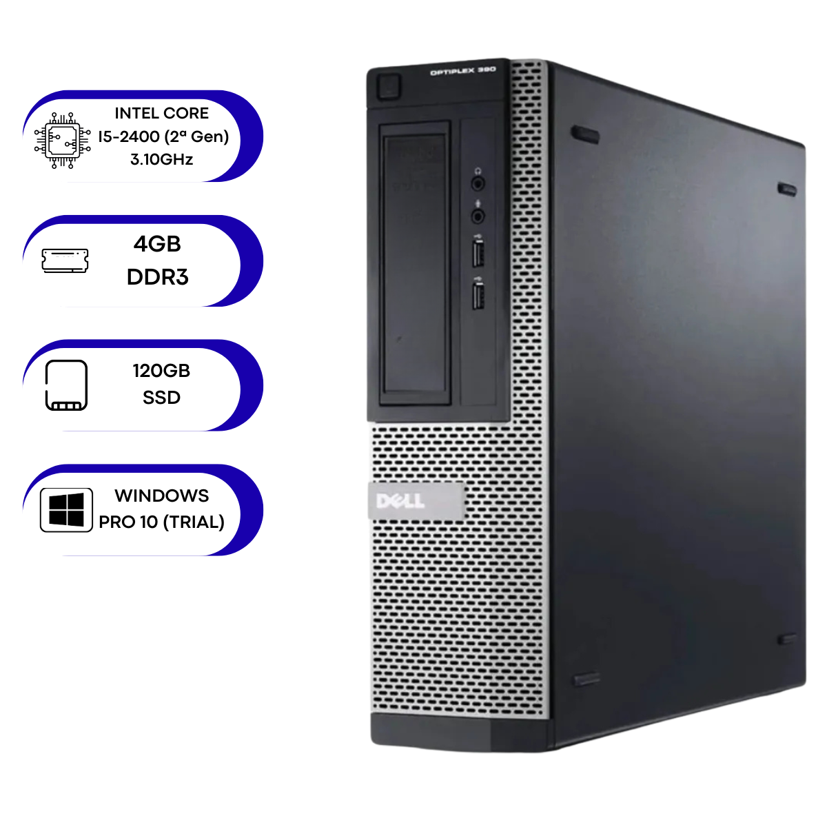 Desktop Dell OptiPlex 390 D07D i5 2ª 3.10GHz 4gb/120gb
