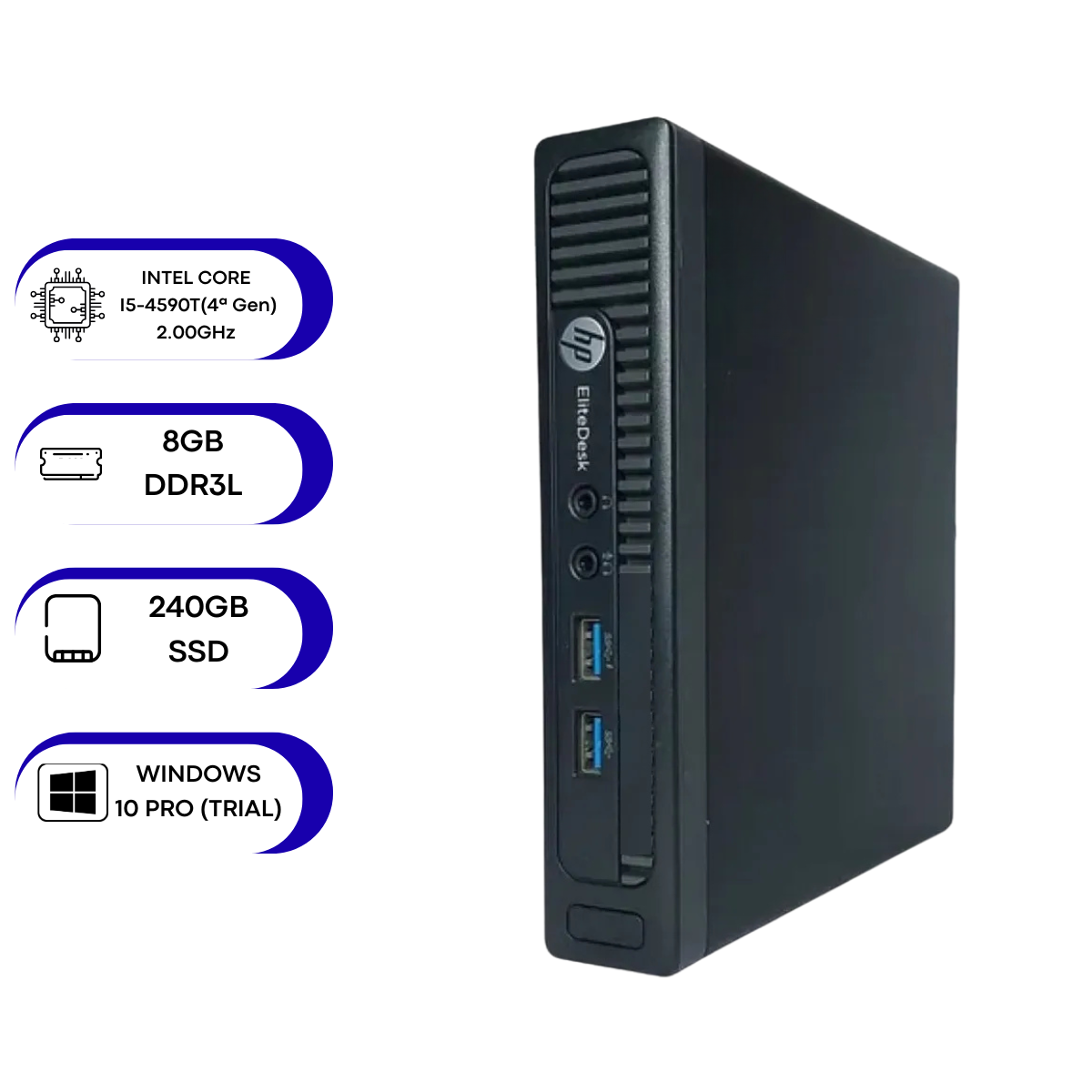 Mini Desk HP EliteDesk 600 G1 i5-4590T 2.00GHz 8gb/240gb