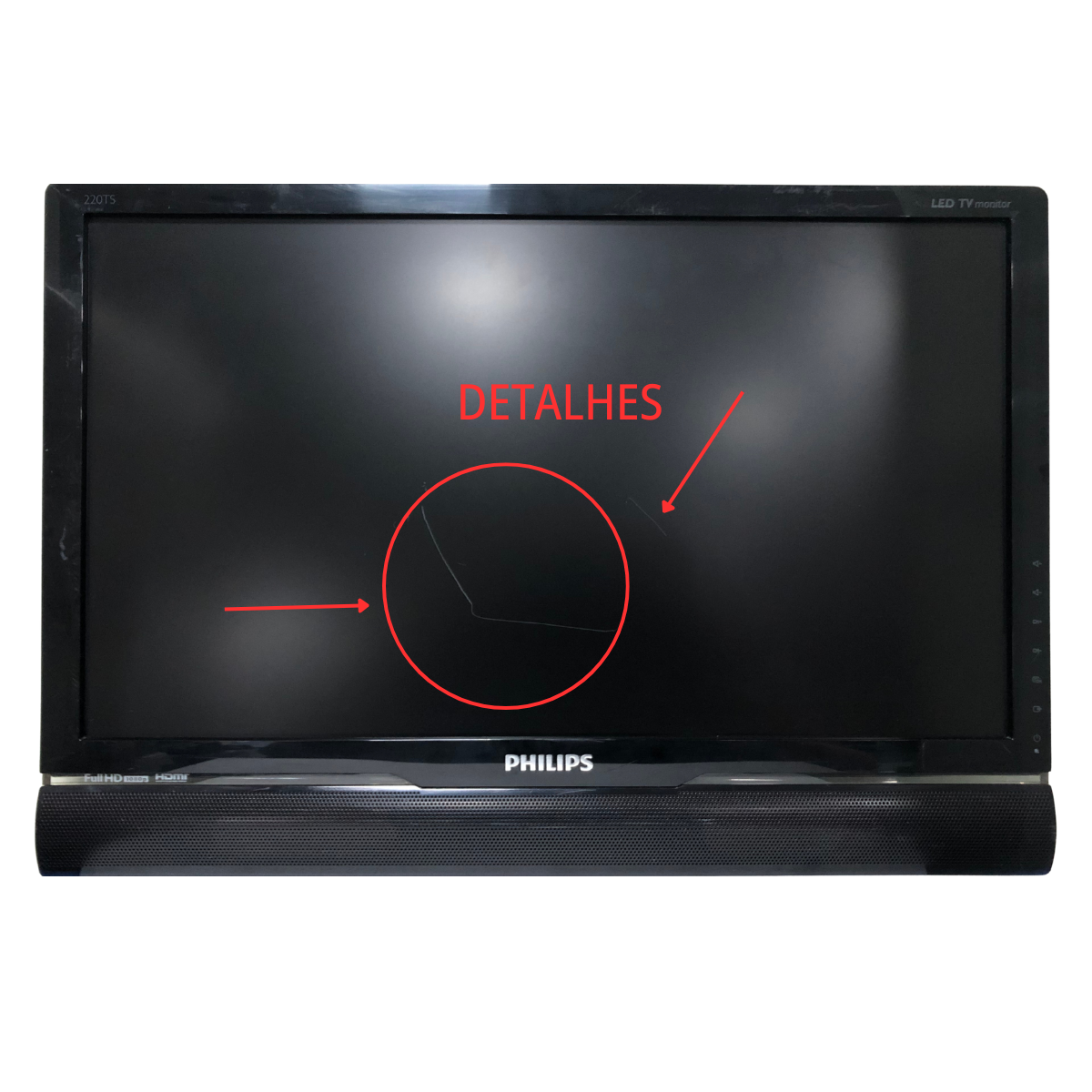Monitor TV Philips 220TS2L 21,5" LED 1920x1080 - COM DETALHE
