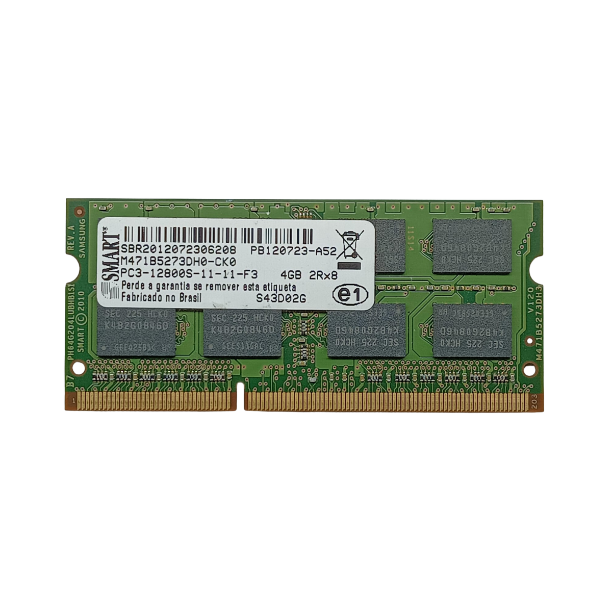 Memória Notebook 4gb Ddr3 Pc3 2rx8 12800S (1600mhz) Smart