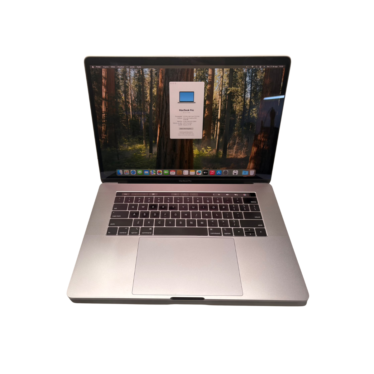 MacBook Pro 15" 2018 A1990 I7 6 QUAD-Core 2.2Ghz 16GB/256GB - Imagem 4